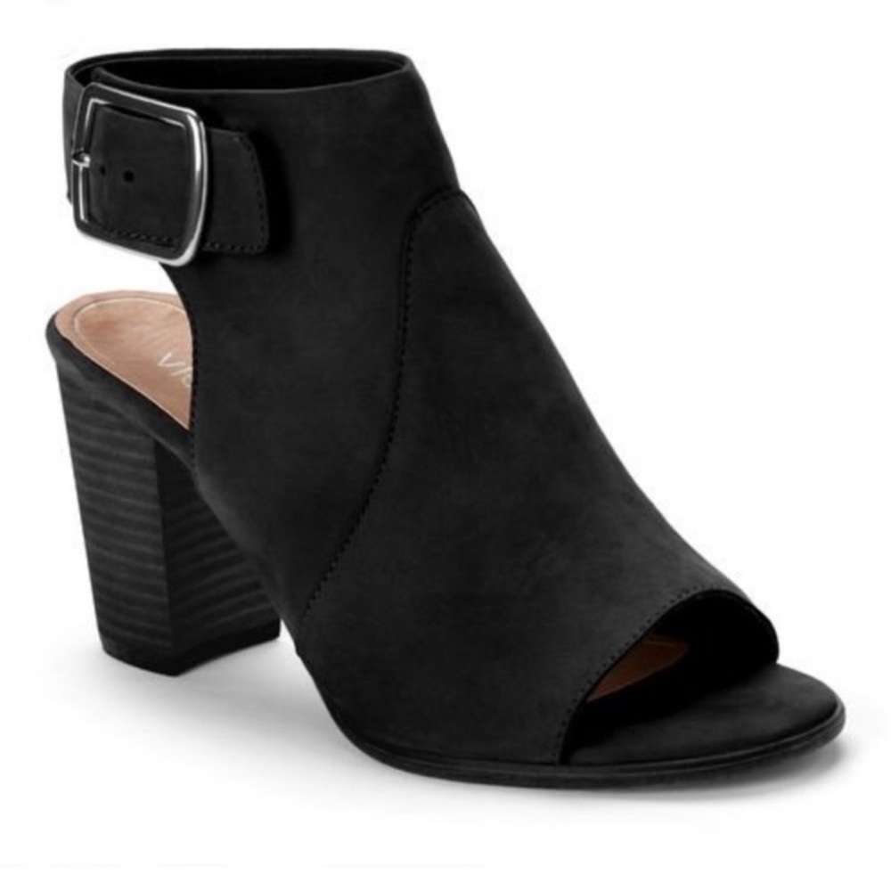 Vionic Black Blakeley Peep Toe Shootie Sz 6